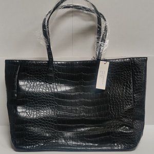 Sadie London Luxe Spring Croc Tote Bag ( Black )